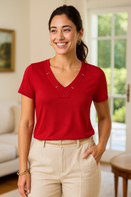 034546  Blusa Manga Curta Ramany Lisa 